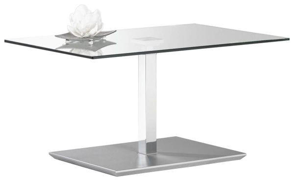 COUCHTISCH ESG, Klarglas 90/60/44 cm rechteckig Chromfarben  - Chromfarben, Design, Glas/Holzwerkstoff (90/60/44cm)