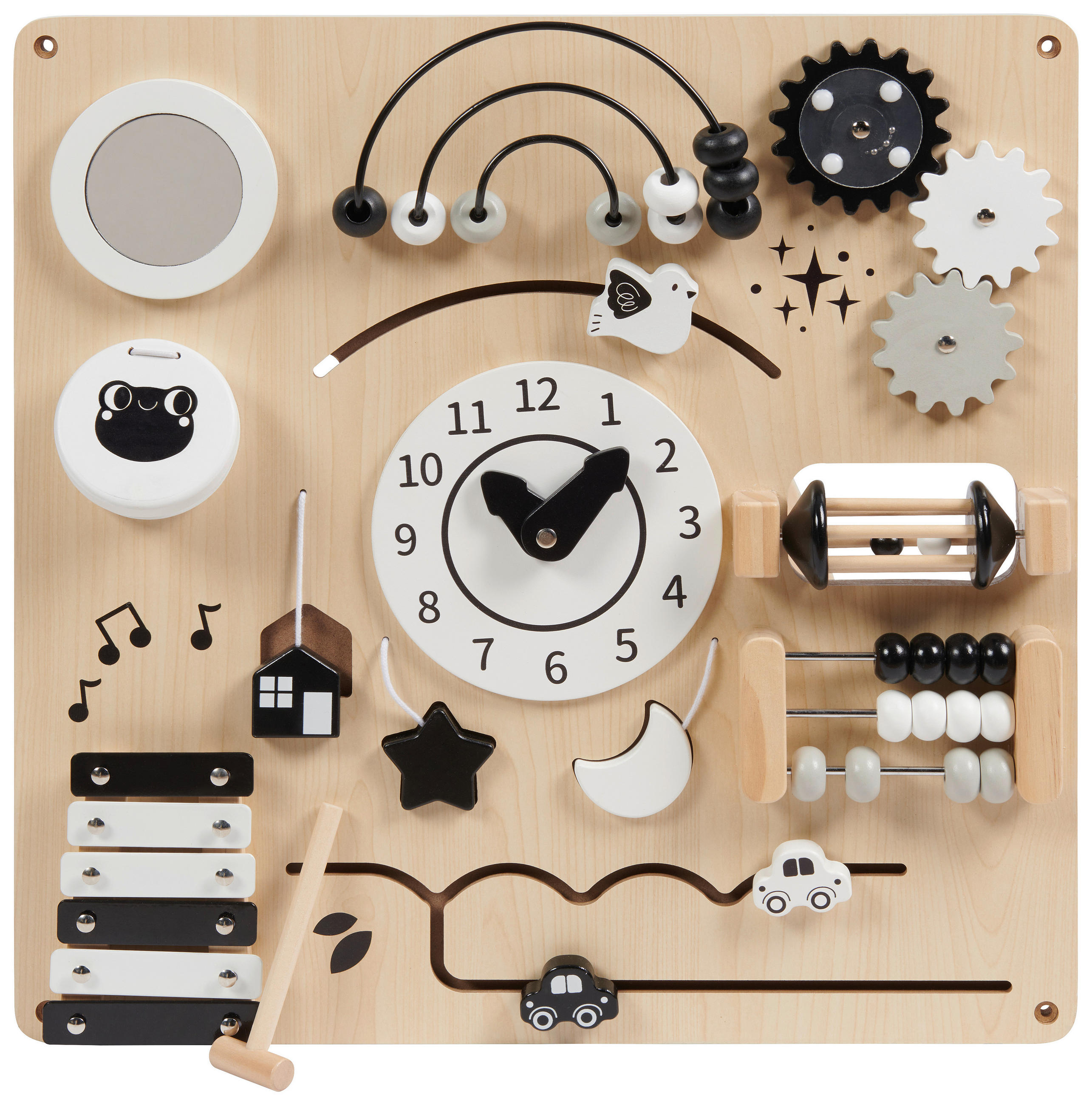 MOTORIKSPIEL  - Beige/Schwarz, Trend, Holz/Kunststoff (47,5/47,5/6cm) - My Baby Lou