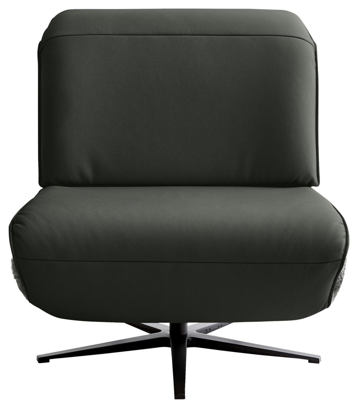 SESSEL in Hochflor Echtleder Anthrazit, Dunkelgrau  - Dunkelgrau/Anthrazit, Design, Leder/Textil (84/65/91cm) - Koinor