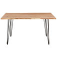 ESSTISCH in Holz, Metall 140/90/76 cm - Schwarz/Akaziefarben, Design, Holz/Metall (140/90/76cm) - Landscape