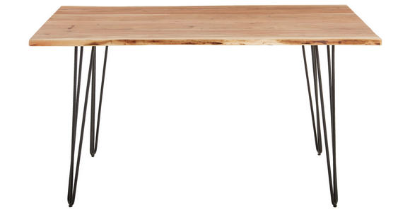 ESSTISCH in Holz, Metall 160/90/76 cm - Schwarz/Akaziefarben, Design, Holz/Metall (160/90/76cm) - Landscape
