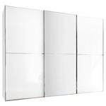 SCHWEBETÜRENSCHRANK 280/222/68 cm 3-türig Weiß  - Chromfarben/Weiß, Design, Glas/Holzwerkstoff (280/222/68cm) - Moderano