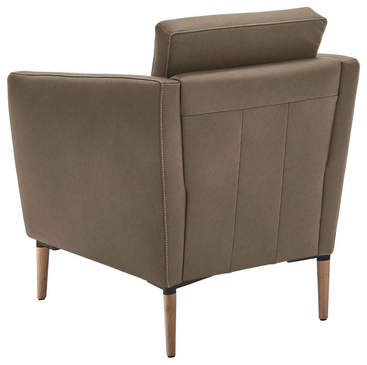 SESSEL in Echtleder Hellbraun  - Hellbraun/Eichefarben, Natur, Leder/Holz (75/84/76cm) - Valnatura