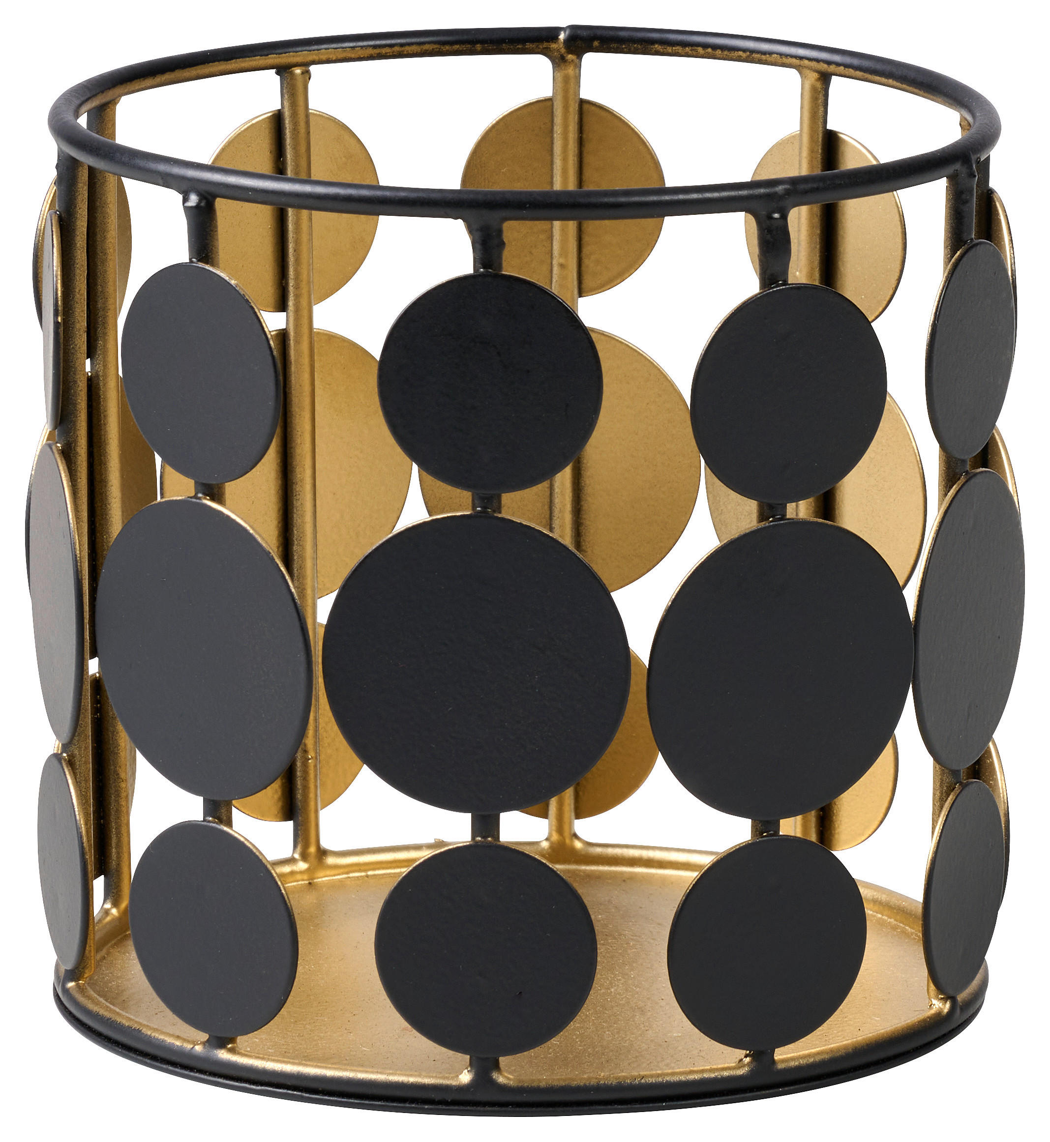 WINDLICHT - Goldfarben/Schwarz, Trend, Metall (11/11cm) - Ambia Home