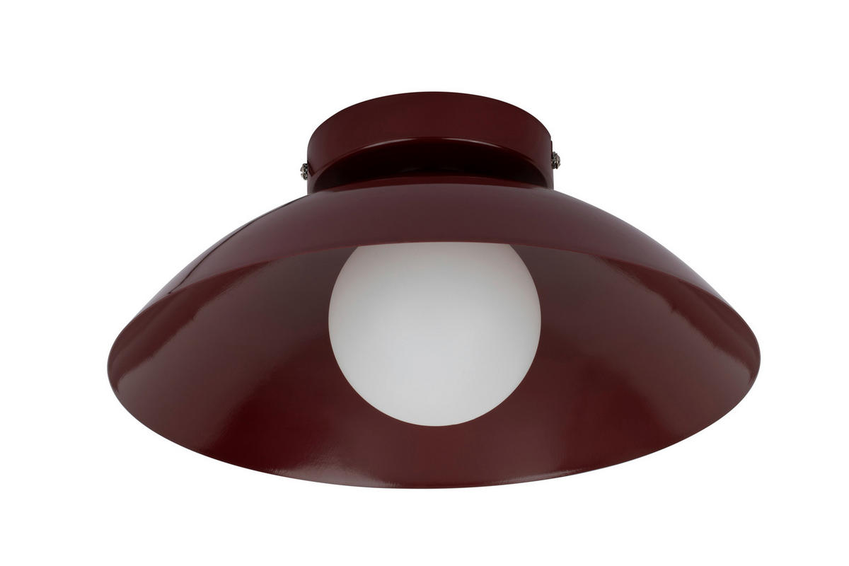 DECKENLEUCHTE 30/15 cm   - Dunkelrot, Design, Kunststoff/Metall (30/15cm) - Collet's Monde