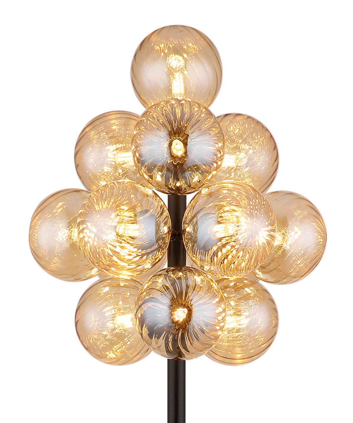 STEHLEUCHTE - Schwarz/Orange, Design, Glas/Kunststoff (39,5/160cm) - Globo