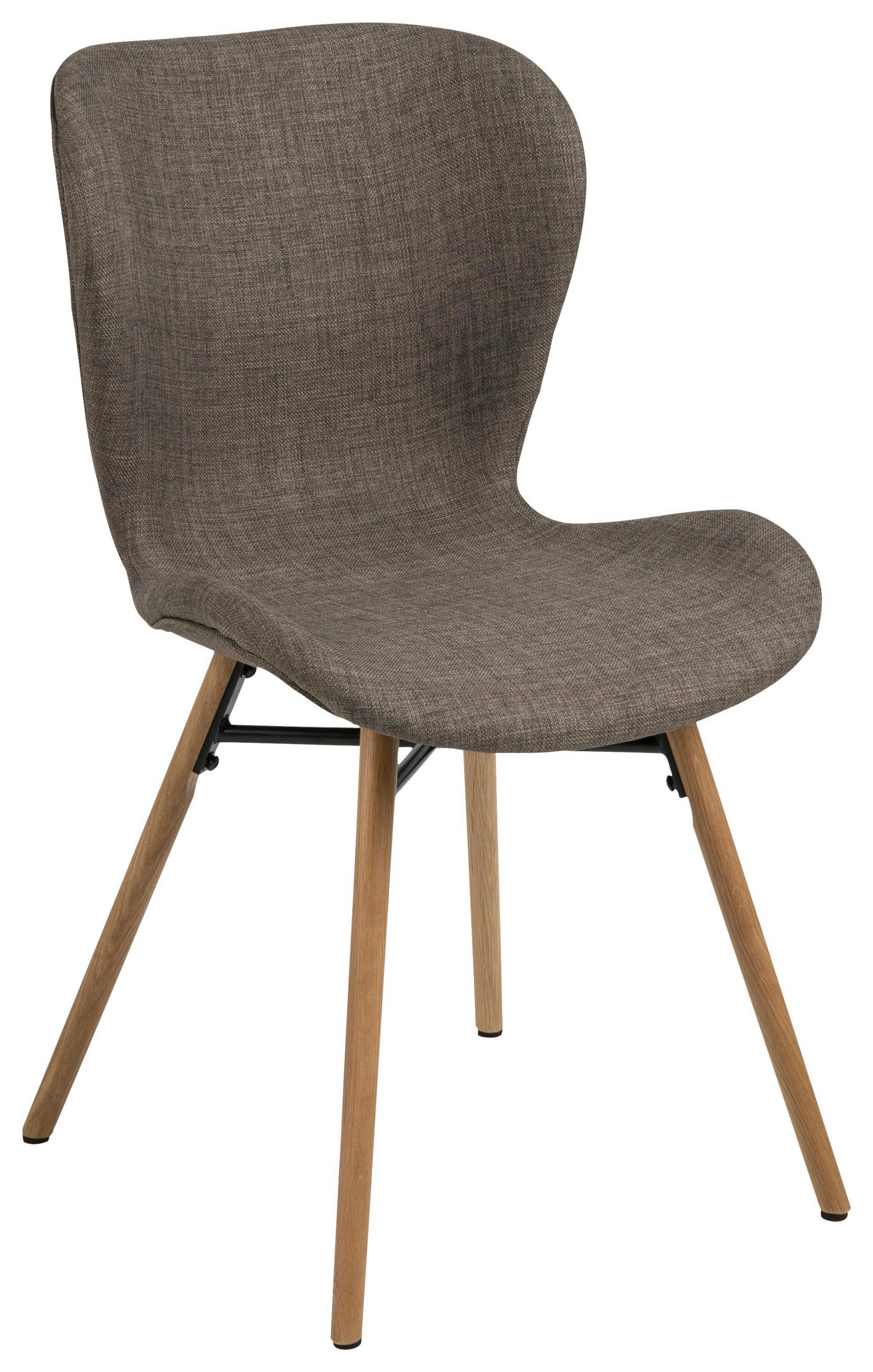 Stuhl in Textil Braun, Grau, Eichefarben