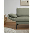 ECKSOFA  in Flachgewebe Salbeigrün Armteilverstellung, Relaxfunktion, Drehsitzfunktion  255-365/175-224 cm  - Salbeigrün/Schwarz, Design, Textil/Metall (255-365/175-224cm) - Dieter Knoll