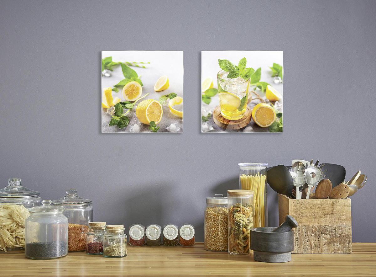 GLASBILD Essen & Trinken  - Multicolor, KONVENTIONELL, Glas (20/20cm) - Euroart