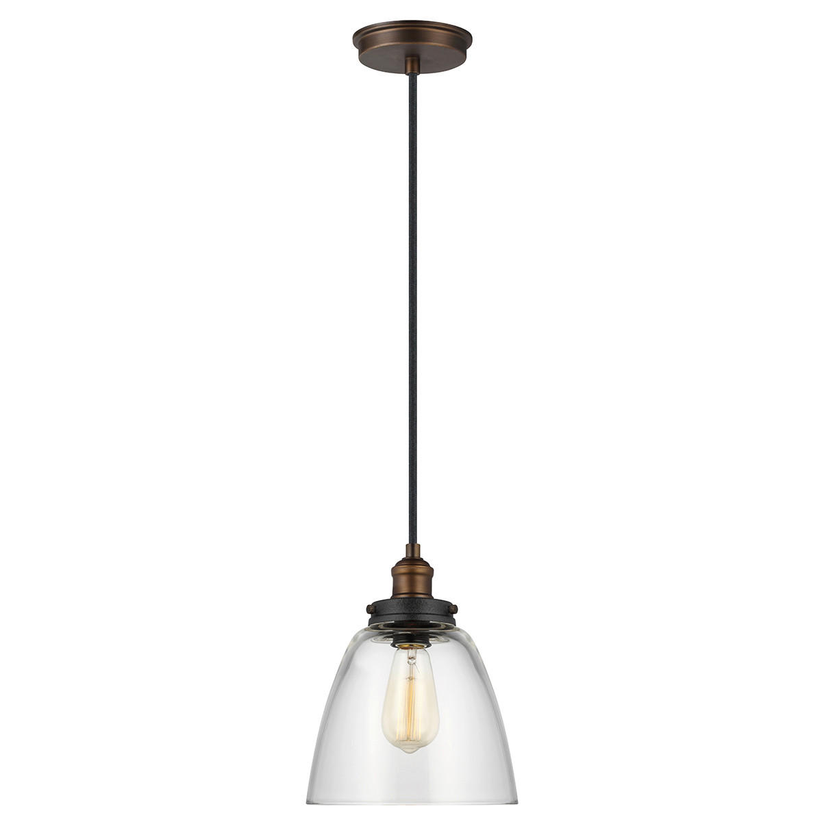 HÄNGELEUCHTE 22.8/31.3 cm    - Messingfarben/Zinkfarben, Konventionell, Glas/Metall (22.8/31.3cm) - Elstead Lighting
