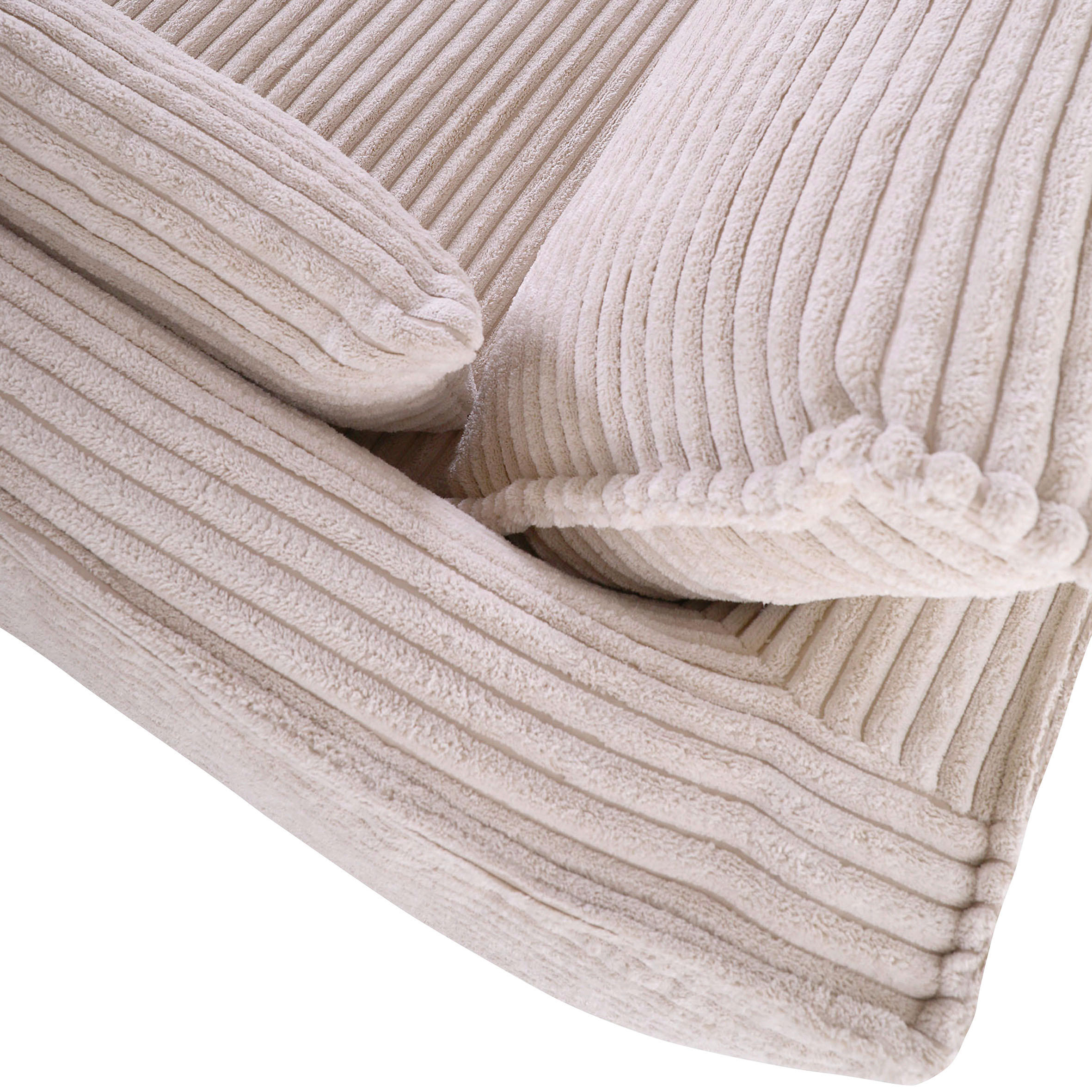 ECKSOFA Beige Cord  - Beige/Schwarz, KONVENTIONELL, Kunststoff/Textil (235/180cm) - Carryhome