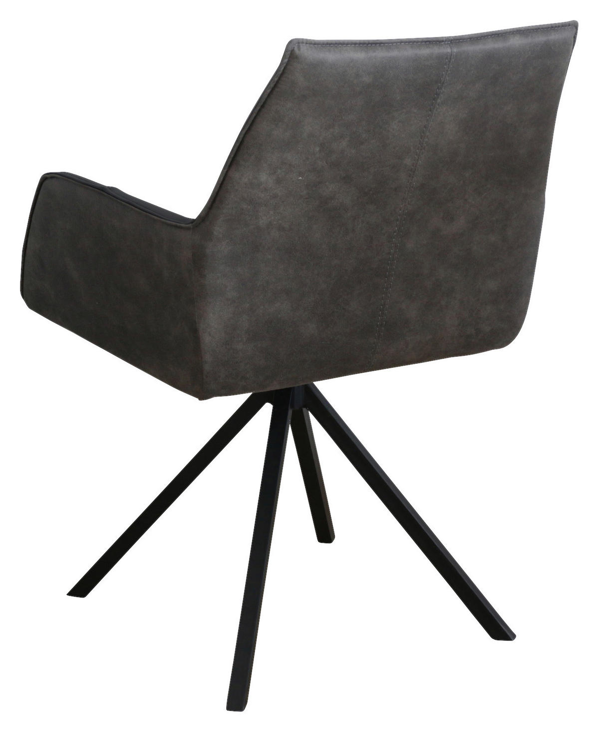 ARMLEHNSTUHL drehbar  , Typenauswahl, Sitzfläche 180° drehbar, automatische Rückholfunktion  ,  , Echtleder  - Cognac/Schwarz, Design, Leder/Textil (59,5/87,5/69cm) - Novel