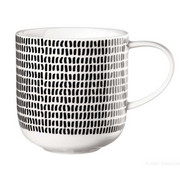 KAFFEEBECHER - Schwarz/Weiß, Design, Keramik (9,2/9,5cm) - ASA