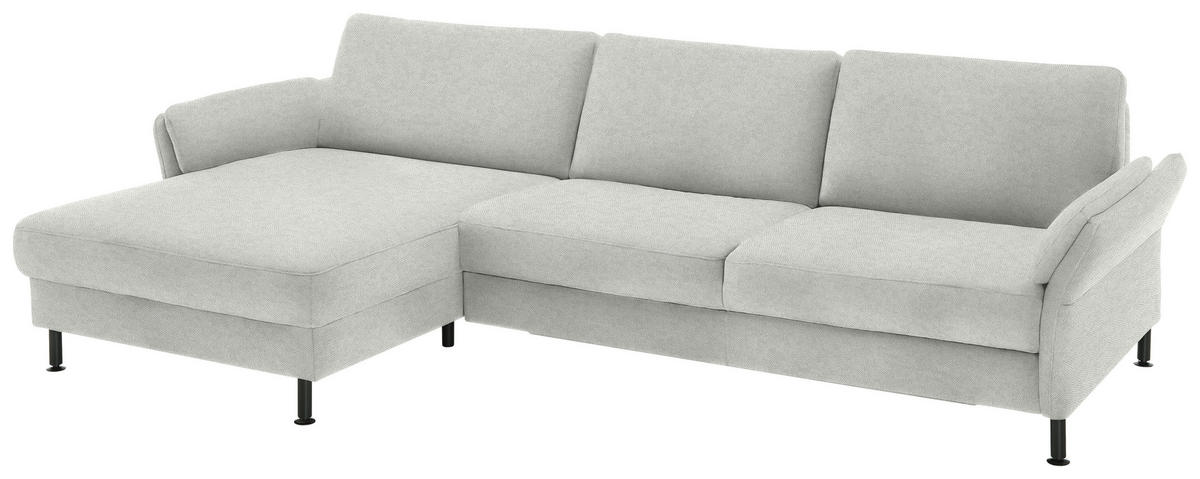 ECKSOFA Chenille, Flachgewebe Beige  - Beige/Schwarz, Design, Textil/Metall (175/316cm) - Dieter Knoll