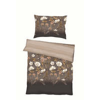 BETTWÄSCHE Moody Floral Makosatin 140/200 cm  - Braun, Basics, Textil (140/200cm) - Kaeppel