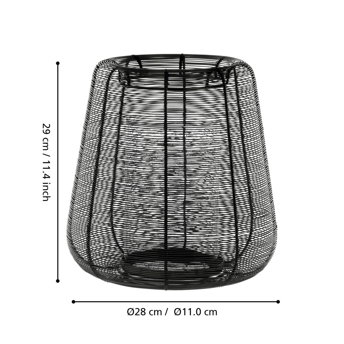 WINDLICHT - Schwarz, LIFESTYLE, Glas/Metall (28/29cm)