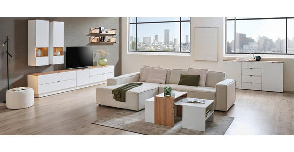 TV-ELEMENT 140/62/44 cm  - Schwarz/Weiß, MODERN, Holzwerkstoff/Metall (140/62/44cm) - Hom`in