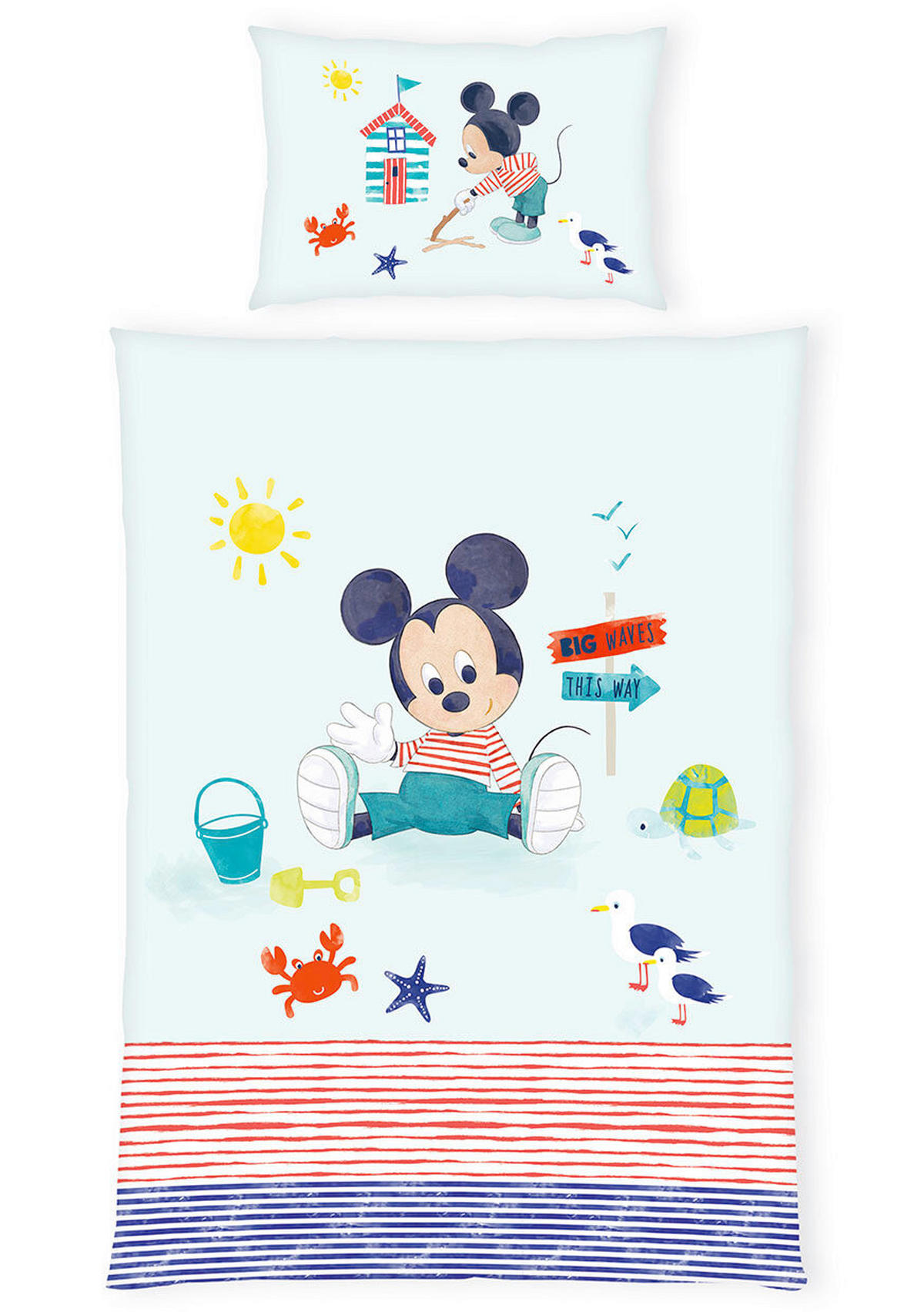 BABYBETTWÄSCHE 100/135 cm  - Blau/Rot, Basics, Textil (100/135cm) - Disney