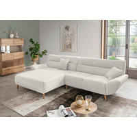 ECKSOFA Weiß Bouclé  - Wildeiche/Weiß, KONVENTIONELL, Holz/Textil (166/290cm) - MID.YOU