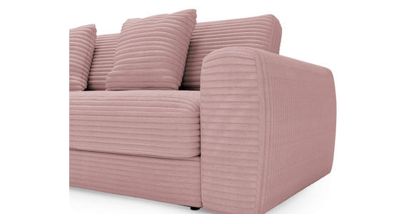 ECKSOFA in Cord Altrosa 182/302 cm - Schwarz/Altrosa, MODERN, Kunststoff/Textil (182/302cm) - Carryhome