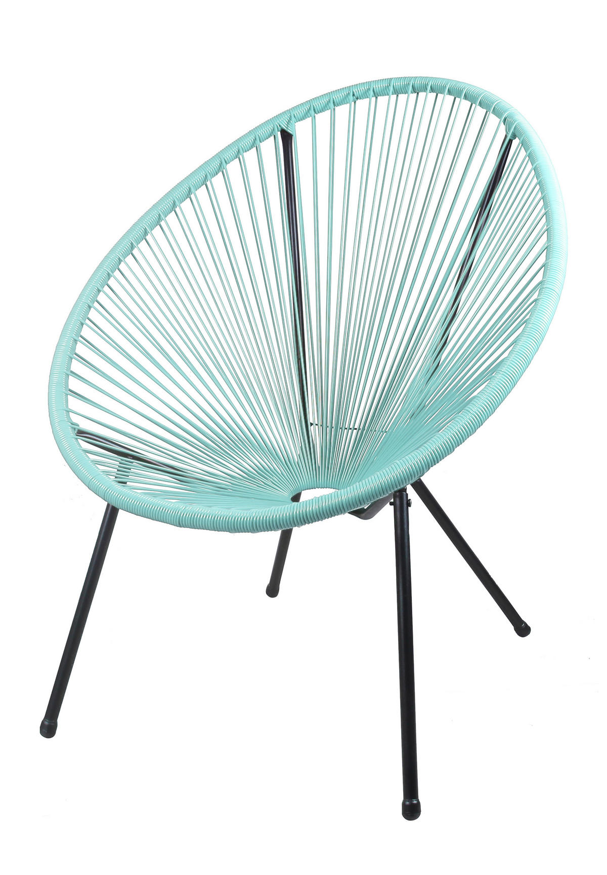 GARTENSESSEL Stahl Schwarz, Mintgrün  - Schwarz/Mintgrün, Basics, Kunststoff/Metall (73/93/73cm) - Gardenson