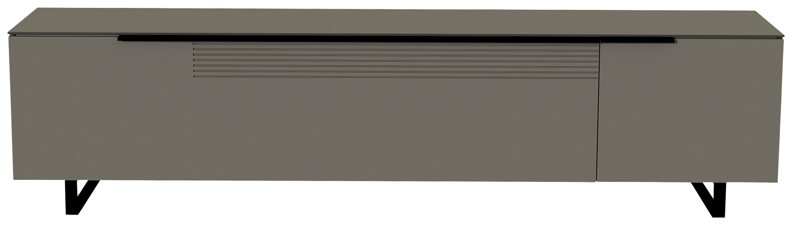 LOWBOARD Grau, Schwarz  210/51/45 cm  - Schwarz/Grau, Design, Glas/Holzwerkstoff (210/51/45cm) - Moderano