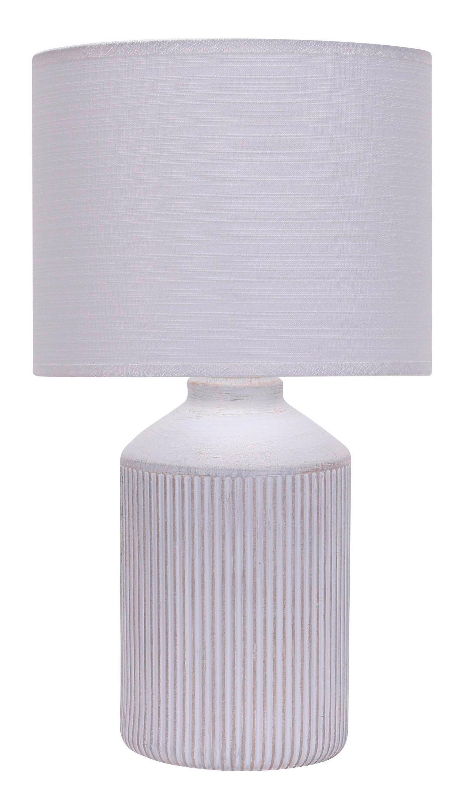 STONA LAMPA - bela, Osnovno, tekstil/keramika (22/39/22cm)