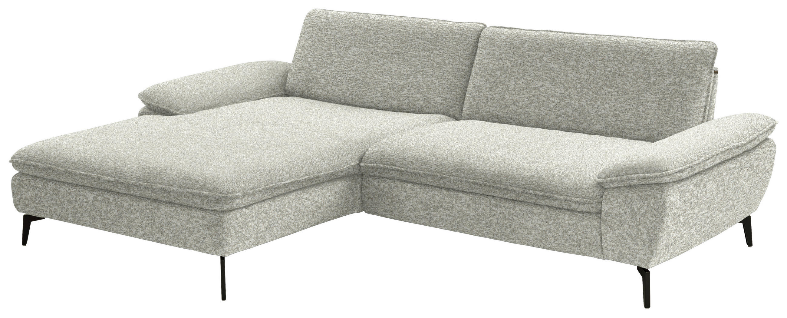 ECKSOFA in Webstoff Naturfarben  197/295 cm  - Schwarz/Naturfarben, Design, Textil/Metall (197/295cm) - Valdera