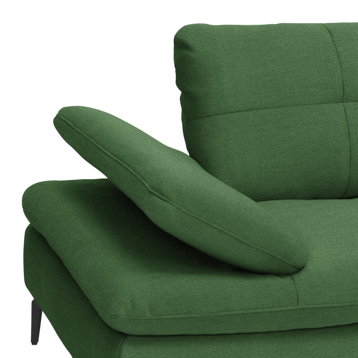 ECKSOFA in Webstoff Grün  - Schwarz/Grün, Design, Textil/Metall (301/179cm) - Chilliano