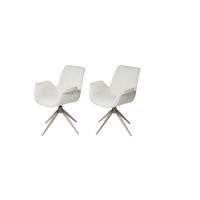 ARMLEHNSTUHL-SET 2 Stück  in Cord  - Creme/Weiß, MODERN, Textil/Metall (66/85/60,5cm) - MID.YOU