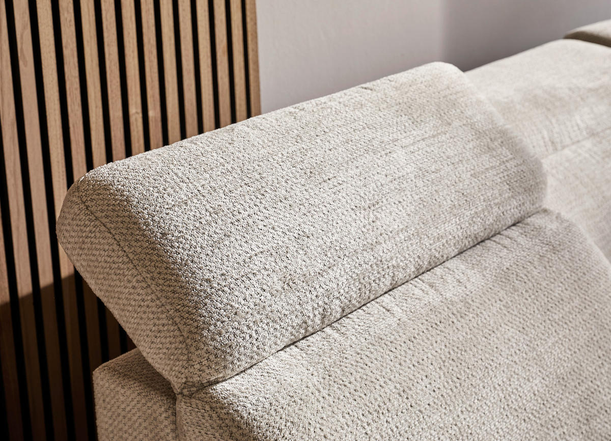 WOHNLANDSCHAFT in Struktur Beige  - Beige/Schwarz, Design, Textil/Metall (190/364/270cm) - Stylife