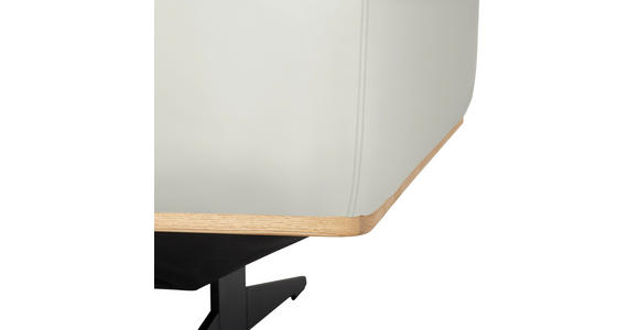 ECKSOFA in Echtleder Weiß  163/305 cm  - Eichefarben/Schwarz, Design, Leder/Holz (163/305cm) - Novel