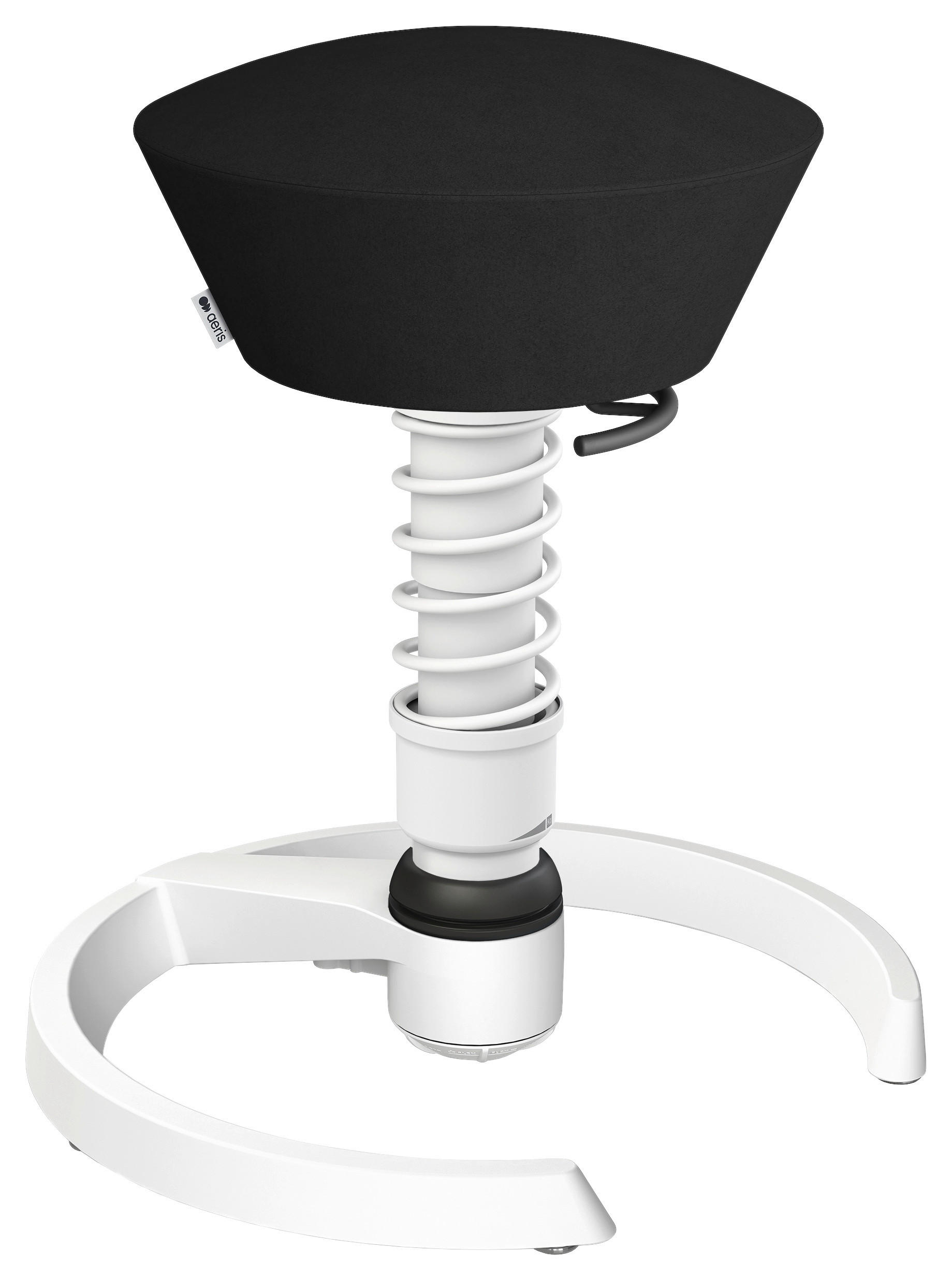 BÜROHOCKER Mikrofaser Schwarz, Weiß  - Schwarz/Weiß, Basics, Textil/Metall (55/45,66/55cm) - Aeris