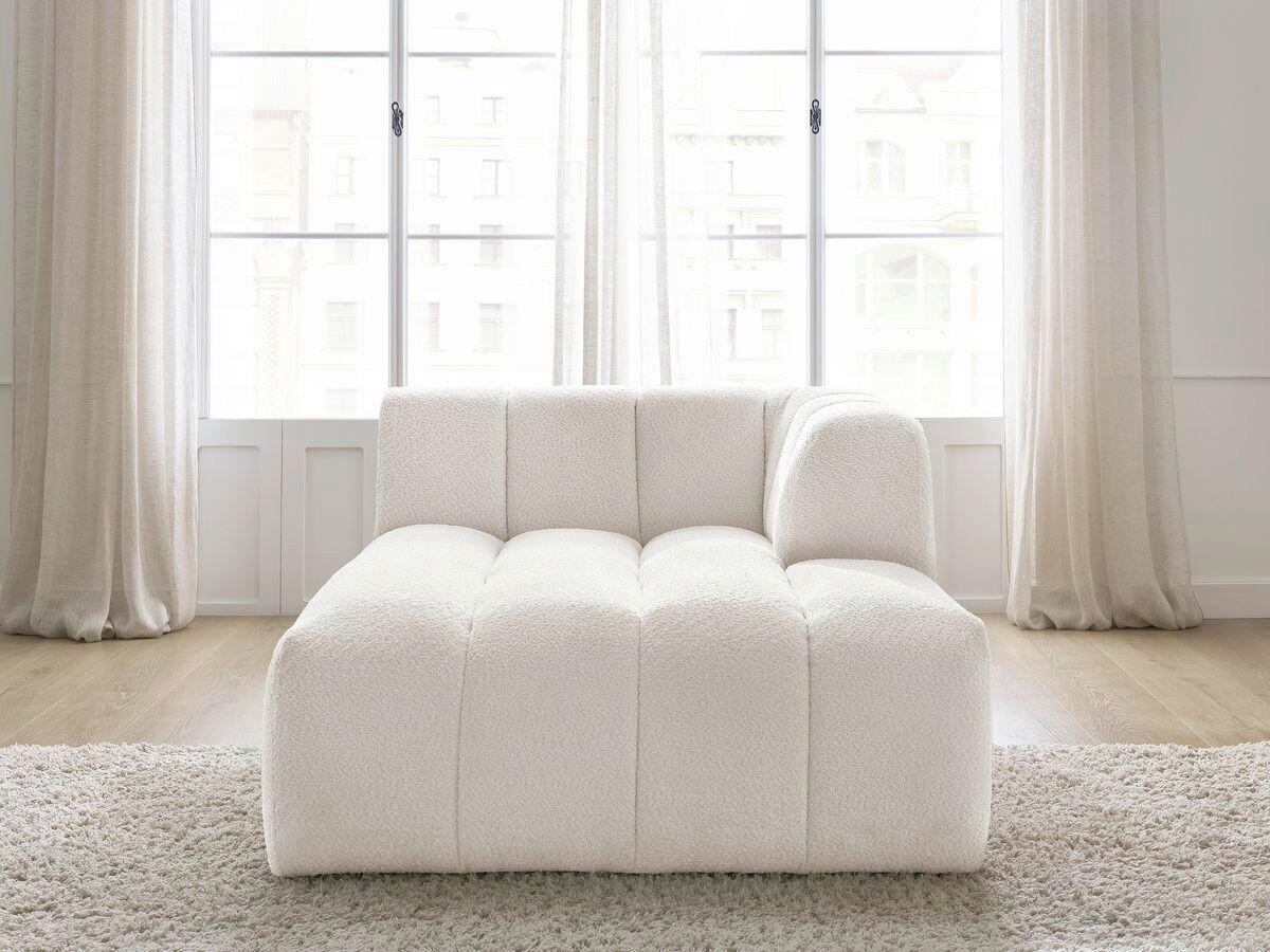 SOFAELEMENT ANNECY Bouclé Weiß  - Schwarz/Weiß, MODERN, Kunststoff/Textil (120/72/170cm)