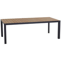 GARTENTISCH 220/100/74 cm Metall rechteckig  - Anthrazit/Teakfarben, Basics, Holz/Metall (220/100/74cm) - Siena Garden