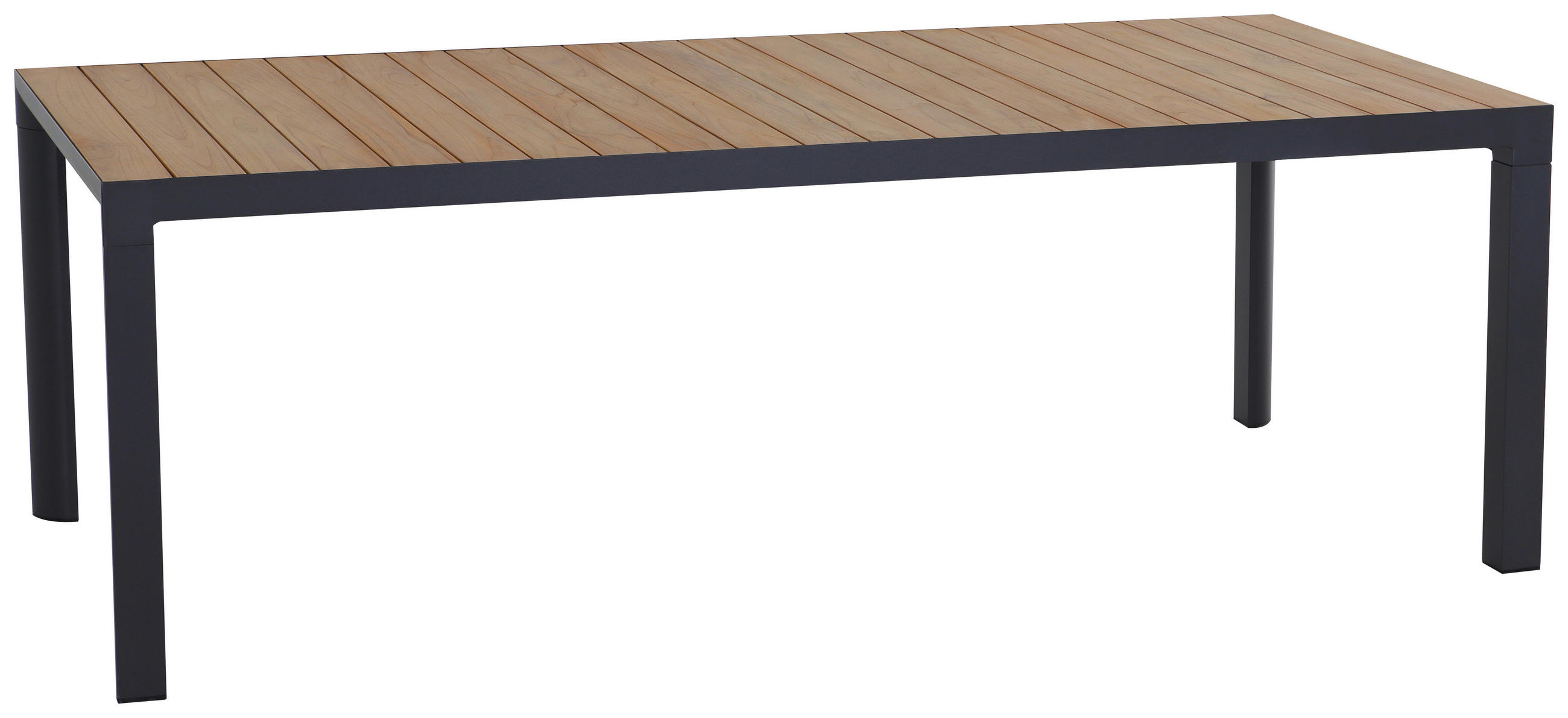 Siena Garden Gartentisch Anthrazit, Teak 100x74x220 cm