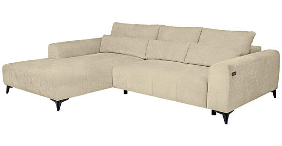 ECKSOFA  in Chenille Beige  222/279 cm  - Beige/Schwarz, KONVENTIONELL, Kunststoff/Textil (222/279cm) - Hom`in
