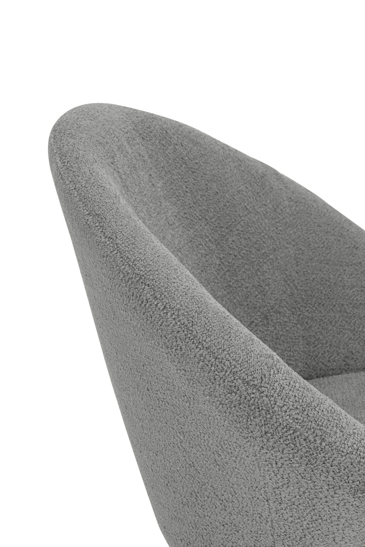SESSEL in Bouclé Grau  - Schwarz/Grau, Design, Textil/Metall (77/77/64cm) - P & B