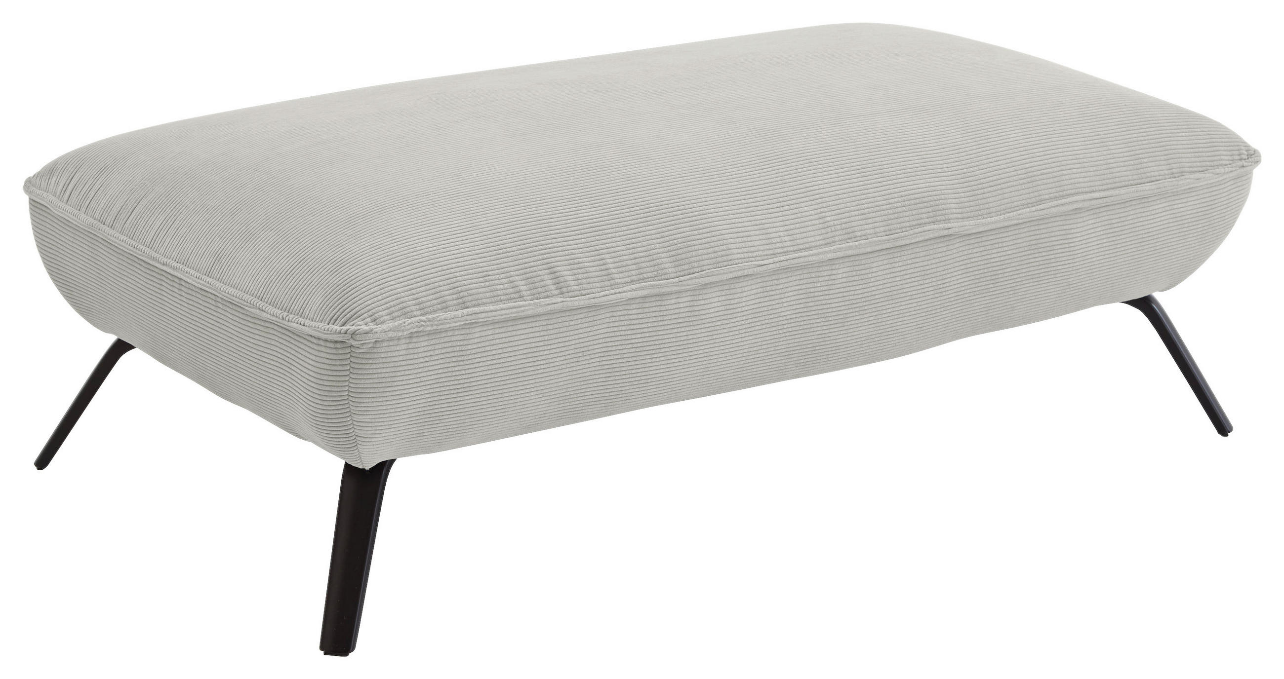 HOCKER in Textil Creme  - Creme/Schwarz, Design, Textil/Metall (142/43/80cm) - Moderano