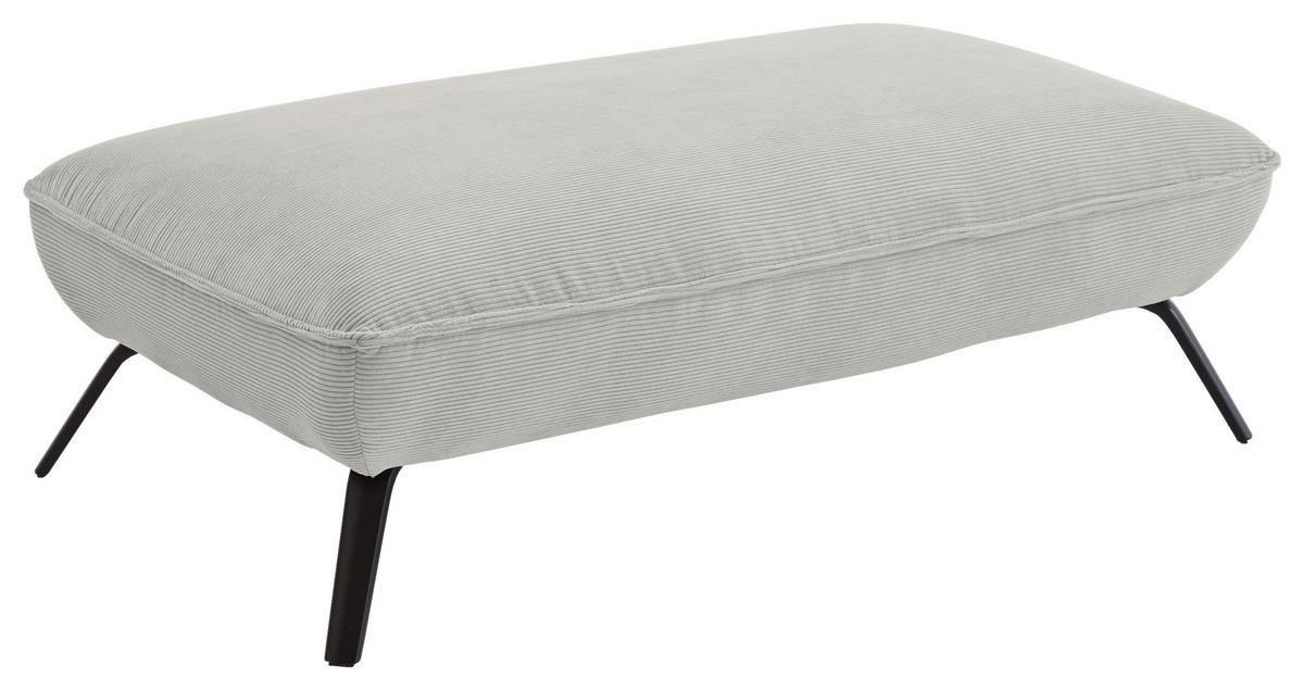 HOCKER in Textil Creme  - Creme/Schwarz, Design, Textil/Metall (142/43/80cm) - Moderano