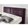 BOXSPRINGBETT 180/200 cm,  in Brombeere, Matratze, H2 + H3 = mittel + fest  - Chromfarben/Brombeere, KONVENTIONELL, Textil (180/200cm) - Dieter Knoll