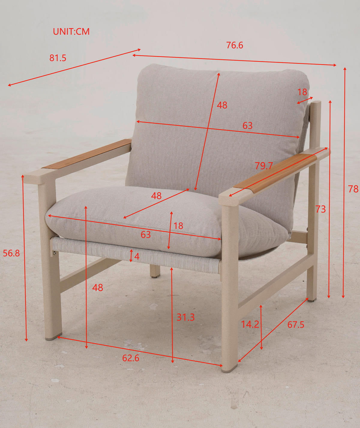 GARTENSET 4-teilig Webstoff Aluminium ,[ ]}4-teilig  - Beige/Hellgrau, Design, Glas/Textil - Ambia Garden