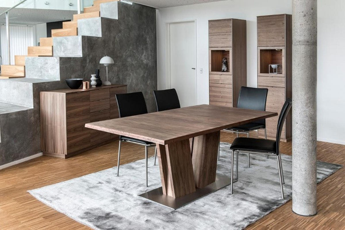 STOL  läderutbud, tygutbud  äkta läder  svart, stålfärgad  - stålfärgad/svart, Lifestyle, läder/trä (45/92/54cm) - Skovby