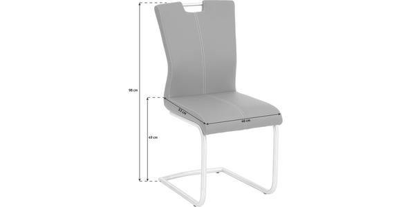 SCHWINGSTUHL Lederlook Edelstahlfarben, Petrol - Edelstahlfarben/Petrol, Design, Textil/Metall (46/98/53cm) - Dieter Knoll