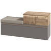 GARDEROBENBANK  in 128/62/42,9 cm  - Wildeiche/Grau, Design, Holz/Holzwerkstoff (128/62/42,9cm) - Voglauer