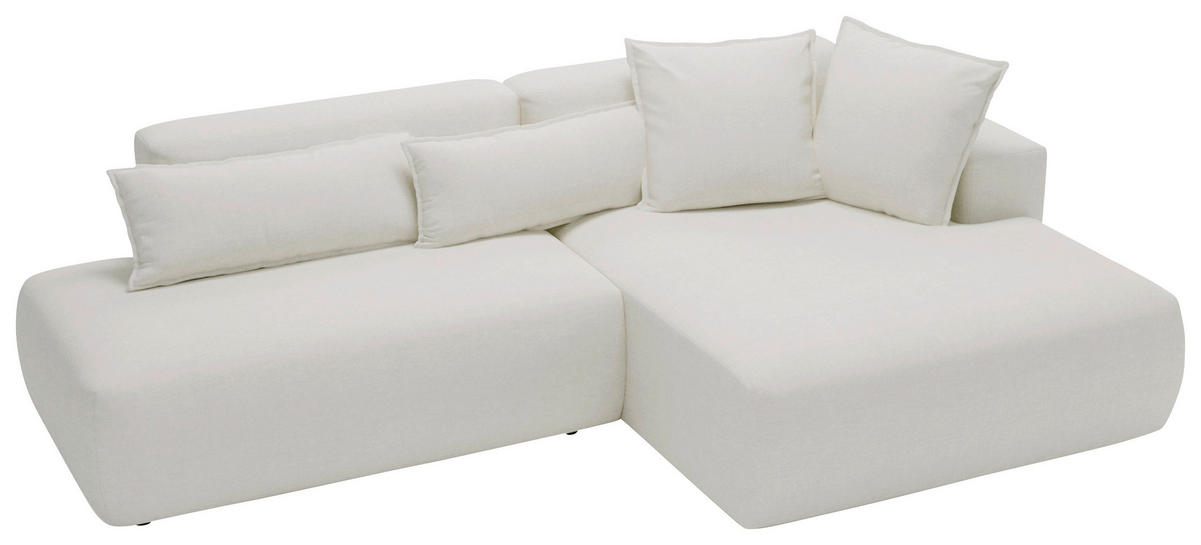 ECKSOFA ARTE Creme Chenille  - Creme/Schwarz, Design, Kunststoff/Textil (284/160cm) - Livetastic