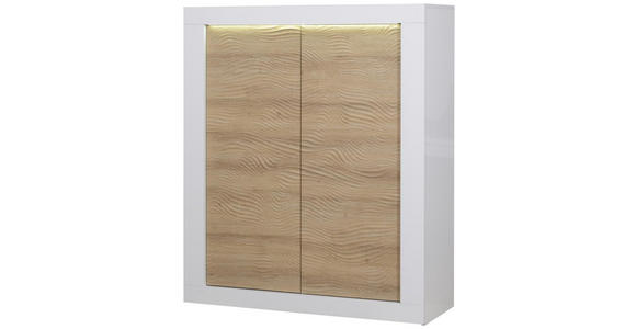 HIGHBOARD  in 121/145/45 cm  - Eichefarben/Weiß, Design, Holzwerkstoff (121/145/45cm) - Carryhome