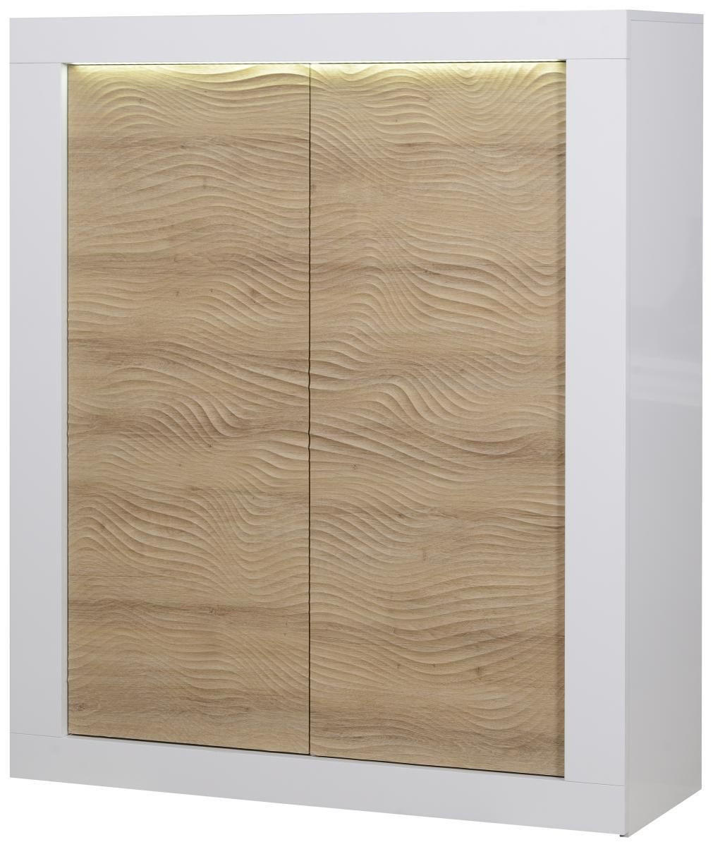 HIGHBOARD  in 121/145/45 cm  - Eichefarben/Weiß, Design, Holzwerkstoff (121/145/45cm) - Carryhome