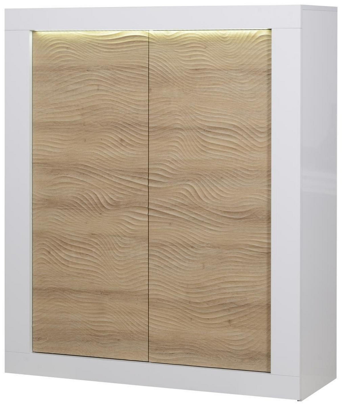 HIGHBOARD  in 121/145/45 cm  - Eichefarben/Weiß, Design, Holzwerkstoff (121/145/45cm) - Carryhome