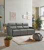 RELAX-DREISITZER-SOFA Mikrofaser Grau  - Schwarz/Grau, MODERN, Kunststoff/Textil (205/96/66cm) - Livetastic